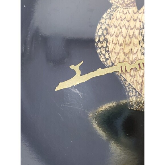 VINTAGE COUROC OF MONTEREY LOT BLACK OWL INLAY PLATE BOWL 1970s - Picture 4 of 12